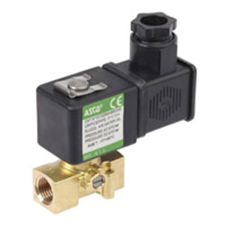 Electrovanne ASCO Série 256 - Laiton - FPM - 2/2 - NF - G1/4'' - 24/50-60 - Avec commande manuelle