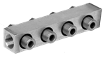 Supply rail for 6 spool valves Serie 551 - Connexion: 1/4''
