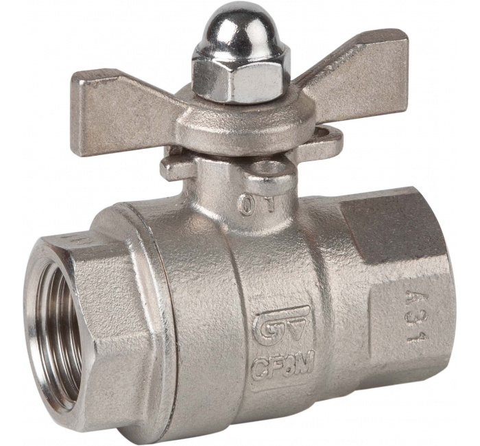 Vannes à sphère - Inox 316 - PTFE - G1/4''  FF - PN63 - 2/2 - 2 pièces - 180°C