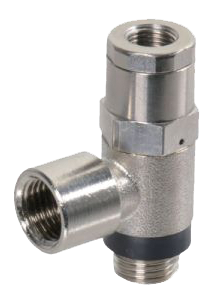 Clapets anti-retour pilotes orientables - Unidirectionnel - Laiton nickelé - 1/8" FF - 0,5 à 10 bar