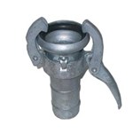 Raccord PERROT pour flexible - Coupleur Femelle avec poignée DN89 - Galva - Embout cannelé Ø90mm