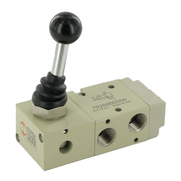 Spool valve - 3/2 - G1/2" - Muscular with lever - 2 held positions