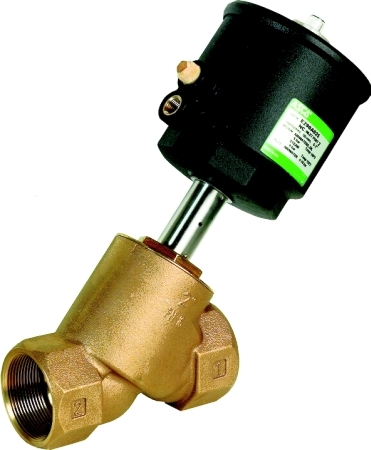 Vanne à soupape à siège incliné - Bronze - PTFE - G2" FF - PN6 - 2/2 - 184°C - 4 à 10 bar