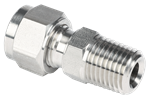 Raccord à double bague de comp. pour tubes inox - Raccord droit Type SMC - Inox - 12mm - 3/8" NPT M