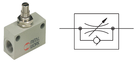 Limiteur de débit en ligne METAL WORK Série RFL - unidirectionnel - G1/2" - max. 10 bar