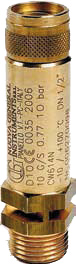 Soupape de sécurité - Laiton - FPM (Viton®) - G1/4" M - Tarage à 8 bar - (+)200°C