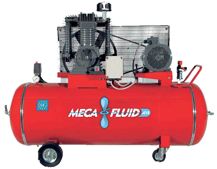Compresseur à piston - 1300 l/min - 500 l - 11 bar - 2 cylindres - 2 étages - 7,5 kW - 400 VAC TRI