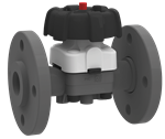 Diaphragm valve - PVC-U body - EPDM - DN50 - Flanges GN10 - (+)60°C - Manual wheel