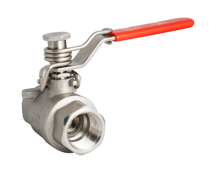 Ball valve - 316 Stainless Steel body - PTFE  - G1/4'' FF - PN63 - 2/2 - With spring - 180°C