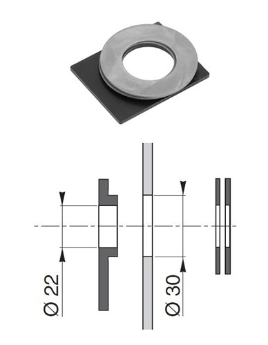 Entretoise de réduction pour boutons poussoirs - passage d'un Ø30mm à Ø22mm