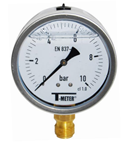 Manomètre Ø 100mm - Inox - Rac. au bas Laiton - G1/2'' - Av glycérine - 0 - 600bar - Précision: 1