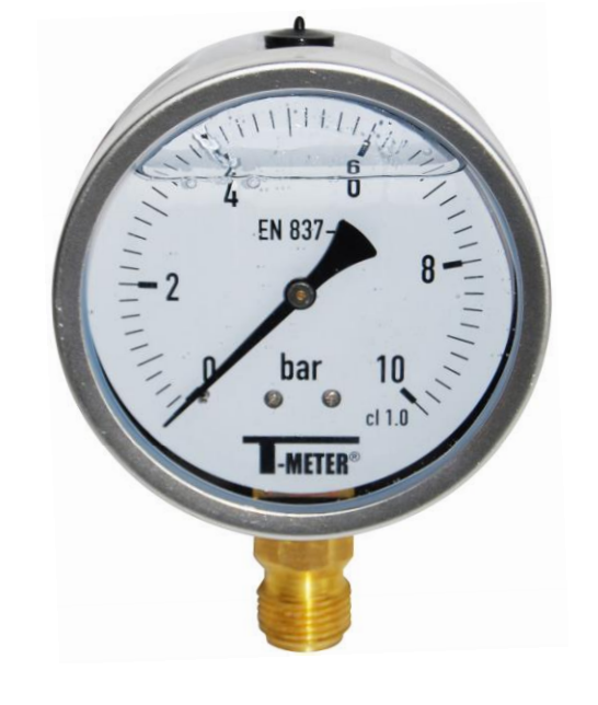 ST. STEEL MANO.1615 GLYCERIN RADIAL Ø100  BSP 1/2" Class1 # 0/600bar