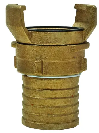 Raccord Guillemin pour flexible - Coupleur DN50 - Laiton - Embout cannelé Ø50 mm - avec verrou