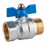 Vannes à sphère - Laiton - PTFE - G1/4'' MF - PN25 - 2/2 - 2 pièces - 90°C