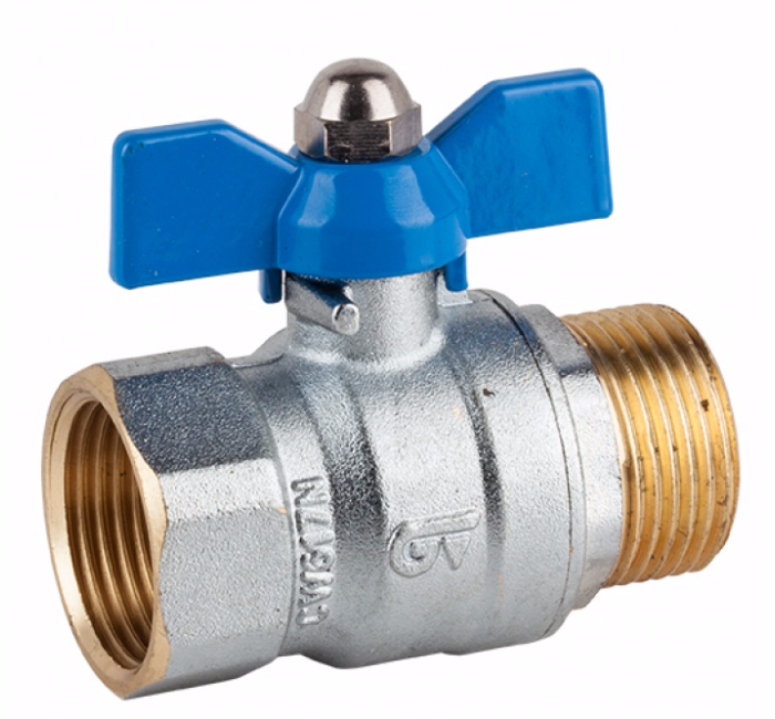 Vannes à sphère - Laiton - PTFE - G1/4'' MF - PN25 - 2/2 - 2 pièces - 90°C