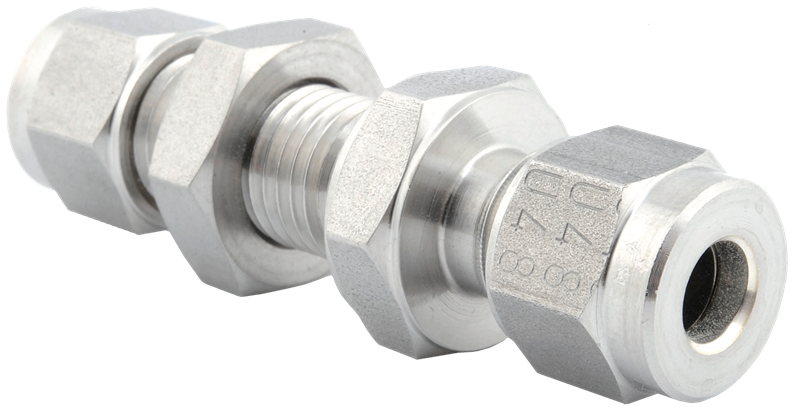 Double ring compression fitting - Bulkhead union Type SUB - Stainless steel - 6mm