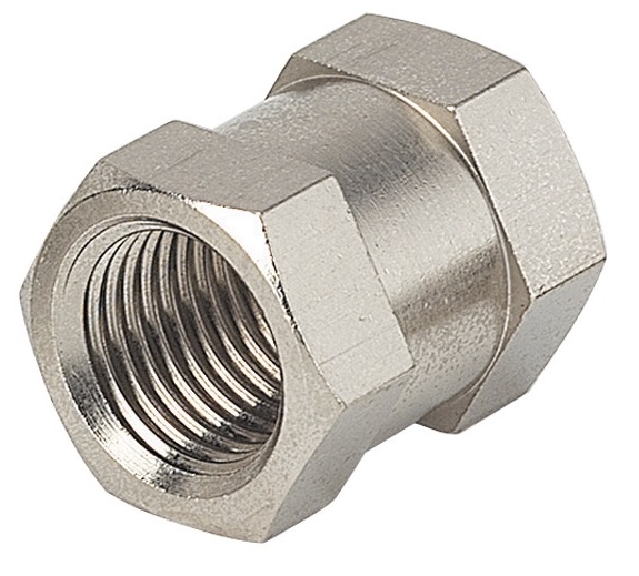 Threaded fitting - Socket - Nickel-plated brass - 1/2" F - 60 bar