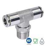 Raccord instantané push-in en inox type XVRT-R - té orientable - R1/8" - Ø6mm - 20 bar - 150°C