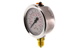 Manomètre WIKA Ø63mm - Inox - Rac. au bas Laiton - G1/4" - Avec glycérine - 0-10bar - Précision: 1.6