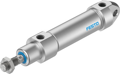 Vérin cylindrique full Inox ISO6432 - Ø16mm - Course: 100mm - Pression:10 bar - Double effet - 80°C