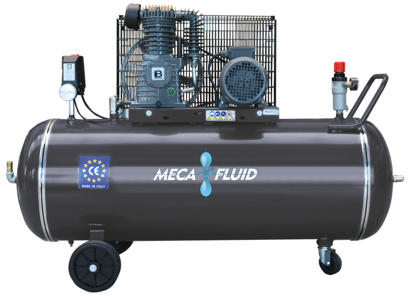 Piston Compressor - 385 l/min - 100 l - 10 bar - 2 cylinders - 1 stage - 2,2 kW - 400 VAC TRI