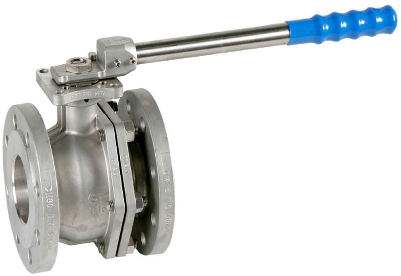 Vanne à sphère corps 2 pièces en inox à brides - 2/2 - DN100 - PN16 - GN16 - 180°C
