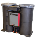 Water/Oil separator - Tank: 50l - Flow rate: 3600m³/h - In:2XG1/2"/10mm - Out:G1"/26mm