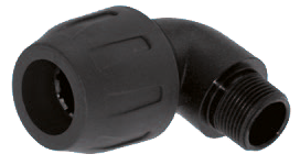 Raccord coudé - Polyamide - Fileté mâle G1/2" - Ø ext. du tube:20 mm - 16bar