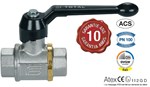 Ball valve - Sns graisse - Brass body - PTFE - G3/4'' FF - PN100 - 2/2 - 2 pieces - 130°C