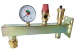 Support mural pour vase d'expansion chauffage+soupape-mano-purgeur
