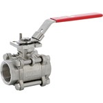 Ball valve - 316 Stainless Steel body - PTFE - G3'' FF - PN40 - 2/2 - Lockable - 220°C
